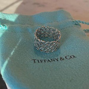 Tiffany & Co. Paloma Picasso Sterling Silver 3 Row Heart Ring